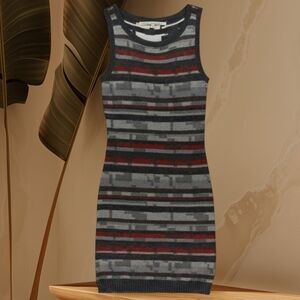 Rachel Roy Here We Are Now blue stripes knit Sheath Classic Dress NWT. Sz S